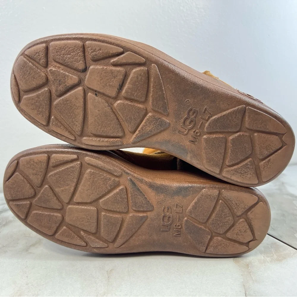 VTG UGG Wmn's Ultimate Tall Tasman Braided Brown Suede Shearling Winter Boots, 7